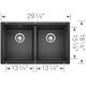 Blanco 516322 Precis 16" Equal Double Bowl: Anthracite Undermount