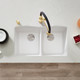 Blanco 440185 DIAMOND Equal Double Bowl Silgranit II: White Undermount Kitchen Sink