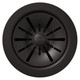 Elkay Quartz Perfect Drain 3-1/2" Polymer Disposer Flange with Removable Basket Strainer and Rubber Stopper Black