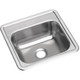 Elkay Dayton Stainless Steel 15" x 15" x 5-3/16", 0-Hole Single Bowl Drop-in Bar Sink with 2" Drain Opening