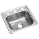 Elkay Dayton Stainless Steel 15" x 15" x 5-3/16" 3-Hole Single Bowl Drop-in Bar Sink with 3-1/2" Drain Opening