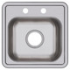Elkay Dayton Stainless Steel 15" x 15" x 5-3/16", 2-Hole Single Bowl Drop-in Bar Sink with 3-1/2" Drain Opening