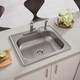 Elkay Dayton Stainless Steel 25" x 22" x 6-9/16" 4-Hole Single Bowl Drop-in Sink