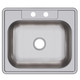 Elkay Dayton Stainless Steel 25" x 22" x 6-9/16" 2-Hole Single Bowl Drop-in Sink