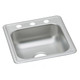 Elkay Dayton Stainless Steel 17" x 19" x 6-1/8" 3-Hole Single Bowl Drop-in Bar Sink