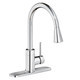 Elkay Avado Round Single Hole Kitchen Faucet with Pull-down Spray and Forward Only Lever Handle Chrome