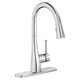 Elkay Gourmet Single Hole Kitchen Faucet with Pull-down Spray and Forward Only Lever Handle Chrome