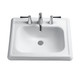 Toto Promenade Rectangular Self-Rimming Drop-In Bathroom Sink For 8 Inch Center Faucets, Cotton White