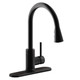 Elkay Avado Single Hole Kitchen Faucet with Pull-down Spray and Forward Only Lever Handle Matte Black