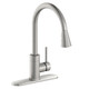 Elkay Avado Single Hole Kitchen Faucet with Pull-down Spray and Forward Only Lever Handle Lustrous Steel