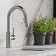 Elkay Avado Single Hole Bar Faucet with Pull-down Spray and Lever Handle Lustrous Steel