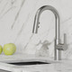 Elkay Avado Single Hole Bar Faucet with Pull-down Spray and Lever Handle Lustrous Steel