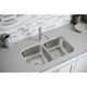 Elkay Dayton Stainless Steel 31-3/4" x 18-1/4" x 8", Equal Double Bowl Undermount Sink - DXUH3118