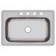 Elkay Dayton Stainless Steel 33" x 22" x 8-1/16", 4-Hole Single Bowl Drop-in Sink