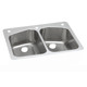 Elkay Dayton Stainless Steel 33" x 22" x 8" 2R-Hole Equal Double Bowl Dual Mount Sink