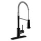 Elkay Avado Single Hole Kitchen Faucet with Semi-professional Spout and Lever Handle Matte Black and Chrome
