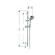 Hansgrohe 04266000 Raindance S Wallbar Set 120 3-Jet 24", 2.5 GPM in Chrome