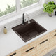Elkay Quartz Classic 25" x 22" x 9-1/2" Single Bowl Drop-in Sink Mocha