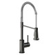 Elkay Avado Single Hole Kitchen Faucet with Semi-professional Spout and Lever Handle Black Stainless and Chrome