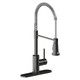 Elkay Avado Single Hole Kitchen Faucet with Semi-professional Spout and Lever Handle Black Stainless and Chrome