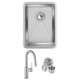 Elkay Crosstown 18 Gauge Stainless Steel 13-1/2" x 18-1/2" x 9" Single Bowl Undermount Bar Sink & Faucet Kit with Drain