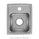Elkay Lustertone Classic Stainless Steel 13" x 16" x 6-1/2", 0-Hole Single Bowl Drop-in ADA Sink