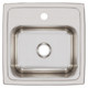 Elkay Lustertone Classic Stainless Steel 15" x 15" x 7-1/8" 1-Hole Single Bowl Drop-in Bar Sink with 2" Drain