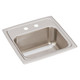 Elkay Lustertone Classic Stainless Steel 15" x 15" x 7-1/8", 2-Hole Single Bowl Drop-in Bar Sink with 3-1/2" Drain