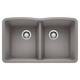 Blanco 440184 Diamond Equal Double Bowl Silgranit II- Anthracite Undermount Kitchen Sink