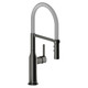 Elkay Avado Single Hole Kitchen Faucet with Semi-professional Spout and Forward Only Lever Handle Black Stainless and Chrome