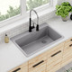 Elkay Quartz Classic 33" x 22" x 9-1/2" Single Bowl Drop-in Sink Greystone