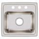 Elkay Lustertone Classic Stainless Steel 17" x 16" x 7-5/8" 3-Hole Single Bowl Drop-in Sink with Quick-clip