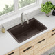 Elkay Quartz Classic 33" x 20-7/8" x 9-7/16" Single Bowl Drop-in Sink Mocha