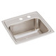 Elkay Lustertone Classic Stainless Steel 17" x 16" x 7-5/8", MR2-Hole Single Bowl Drop-in Sink