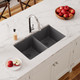 Elkay Quartz Classic 33" x 18-1/2" x 9-1/2" Equal Double Bowl Undermount Sink Dusk Gray