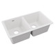 Elkay Quartz Classic 33" x 18-1/2" x 9-1/2" Equal Double Bowl Undermount Sink White