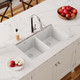 Elkay Quartz Classic 33" x 18-1/2" x 9-1/2" Equal Double Bowl Undermount Sink White