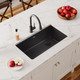 Elkay Quartz Classic 33" x 18-3/4" x 9-1/2" Single Bowl Undermount Sink Black