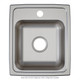 Elkay Lustertone Classic Stainless Steel 15" x 17-1/2" x 5", 0-Hole Single Bowl Drop-in ADA Sink