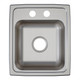 Elkay Lustertone Classic Stainless Steel 15" x 17-1/2" x 5-1/2" 2-Hole Single Bowl Drop-in ADA Sink