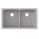 Elkay Quartz Classic 33" x 19" x 10" Equal Double Bowl Undermount Sink with Aqua Divide Greystone