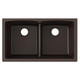 Elkay Quartz Classic 33" x 19" x 10", Equal Double Bowl Undermount Sink with Aqua Divide, Mocha