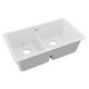 Elkay Quartz Classic 33" x 19" x 10", Equal Double Bowl Undermount Sink with Aqua Divide, White