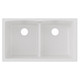 Elkay Quartz Classic 33" x 19" x 10", Equal Double Bowl Undermount Sink with Aqua Divide, White