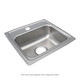 Elkay Lustertone Classic Stainless Steel 17" x 16" x 5-1/2", MR2-Hole Single Bowl Drop-in ADA Sink