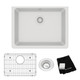 Elkay Quartz Classic 24-5/8" x 18-1/2" x 9-1/2" Single Bowl Undermount Sink Kit White