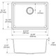 Elkay Quartz Classic 24-5/8" x 18-1/2" x 9-1/2" Single Bowl Undermount Sink Kit White