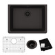 Elkay Quartz Classic 24-5/8" x 18-1/2" x 9-1/2", Single Bowl Undermount Sink Kit, Black