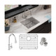 Elkay Crosstown 18 Gauge Stainless Steel 22-1/2" x 18-1/2" x 9" Single Bowl Undermount Sink & Faucet Kit with Bottom Grid & Drain