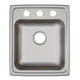 Elkay Lustertone Classic Stainless Steel 17" x 20" x 6" 3-Hole Single Bowl Drop-in ADA Sink